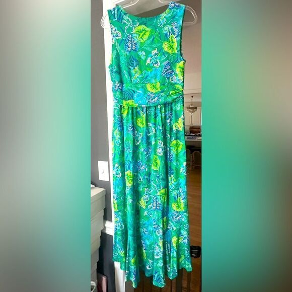 Lilly Pulitzer Sleeveless Moana Wrap High Low Maxi Dress Botanical … - Picture 4 of 6